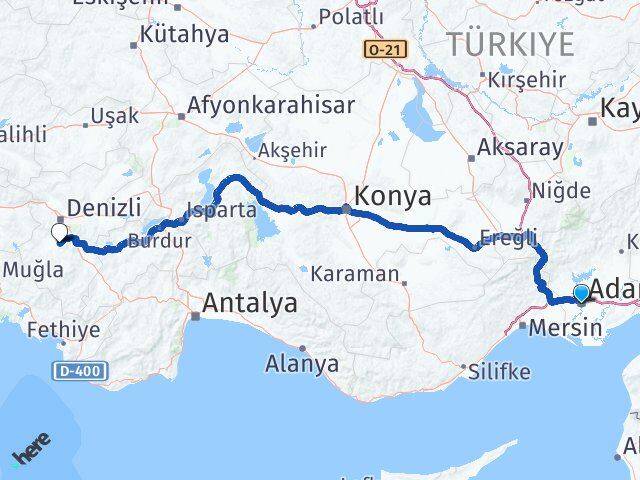 Adana Tavas Denizli Arası Kaç Km - Yol Haritası