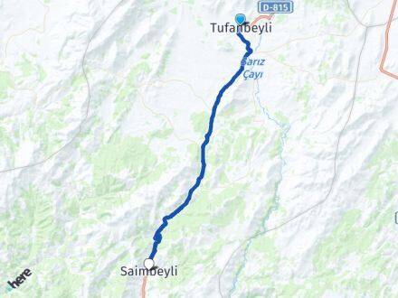 Adana Tufanbeyli Saimbeyli Arası Kaç Km - Yol Haritası