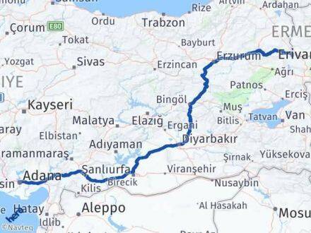 Adana Tuzluca Iğdır Arası Kaç Km - Yol Haritası