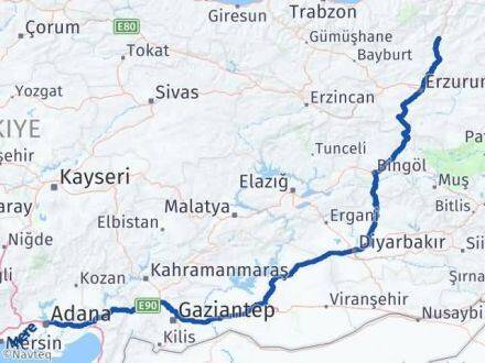 Adana Uzundere Erzurum Arası Kaç Km - Yol Haritası