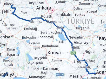 Adana Yenipazar Bilecik Arası Kaç Km - Yol Haritası