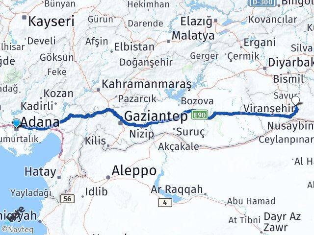 Adana Yeşilli Mardin Arası Kaç Km - Yol Haritası