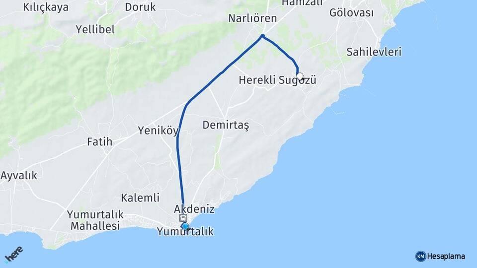 Adana Yumurtalık Sugözü Yumurtalık Arası Kaç Km - Yol Haritası