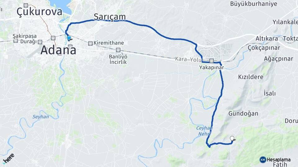 Adana Yüreğir Çelemli Yüreğir Arası Kaç Km - Yol Haritası