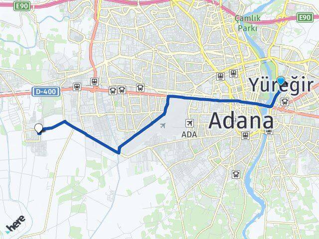 Adana Yüreğir Sarıhamzalı Seyhan Arası Kaç Km - Yol Haritası