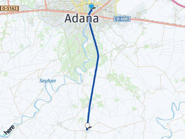 Adana Yüreğir Solaklı Cumhuriyet Yüreğir Arası Kaç Km - Yol Haritası