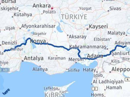 Adıyaman Acıpayam Denizli Arası Kaç Km - Yol Haritası