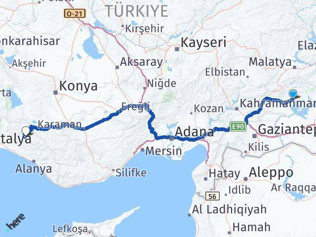 Adıyaman Akseki Antalya Arası Kaç Km - Yol Haritası