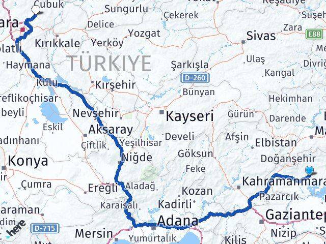 Adıyaman Akyurt Ankara Arası Kaç Km - Yol Haritası