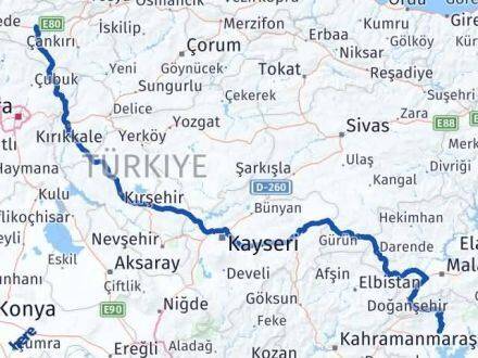Adıyaman Atkaracalar Çankırı Arası Kaç Km - Yol Haritası