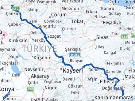 Adıyaman Bayramören Çankırı Arası Kaç Km - Yol Haritası
