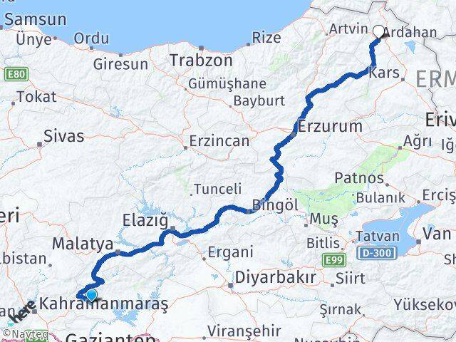 Adıyaman Besni Ardahan Arası Kaç Km - Yol Haritası