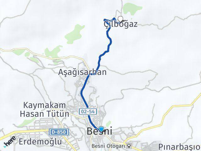 Adıyaman Besni Çilboğaz Besni Arası Kaç Km - Yol Haritası