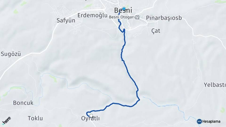Adıyaman Besni Oyratlı Besni Arası Kaç Km - Yol Haritası