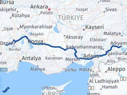 Adıyaman Bozkurt Denizli Arası Kaç Km - Yol Haritası