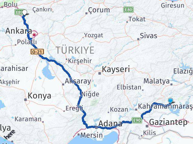 Adıyaman Çamlıdere Ankara Arası Kaç Km - Yol Haritası
