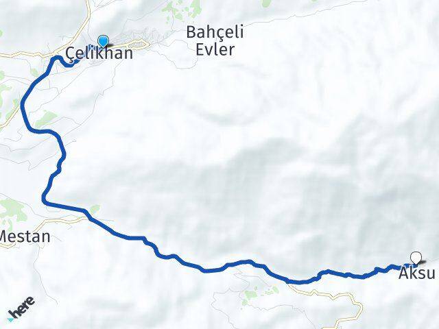 Adıyaman Çelikhan Aksu Çelikhan Arası Kaç Km - Yol Haritası