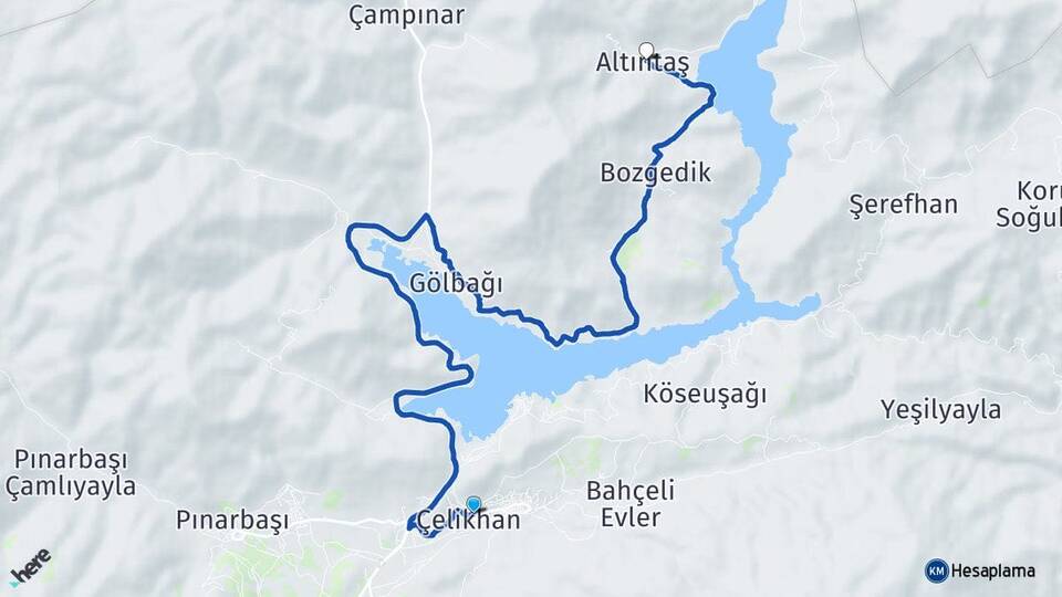 Adıyaman Çelikhan Altıntaş Çelikhan Arası Kaç Km - Yol Haritası
