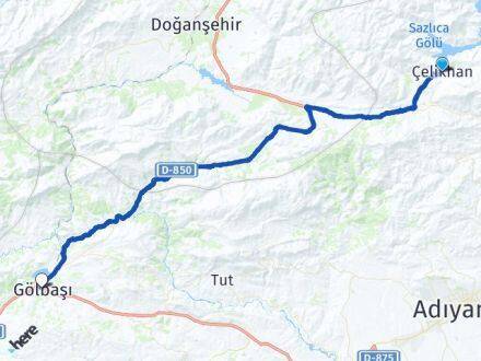 Adıyaman Çelikhan Gölbaşı Arası Kaç Km - Yol Haritası
