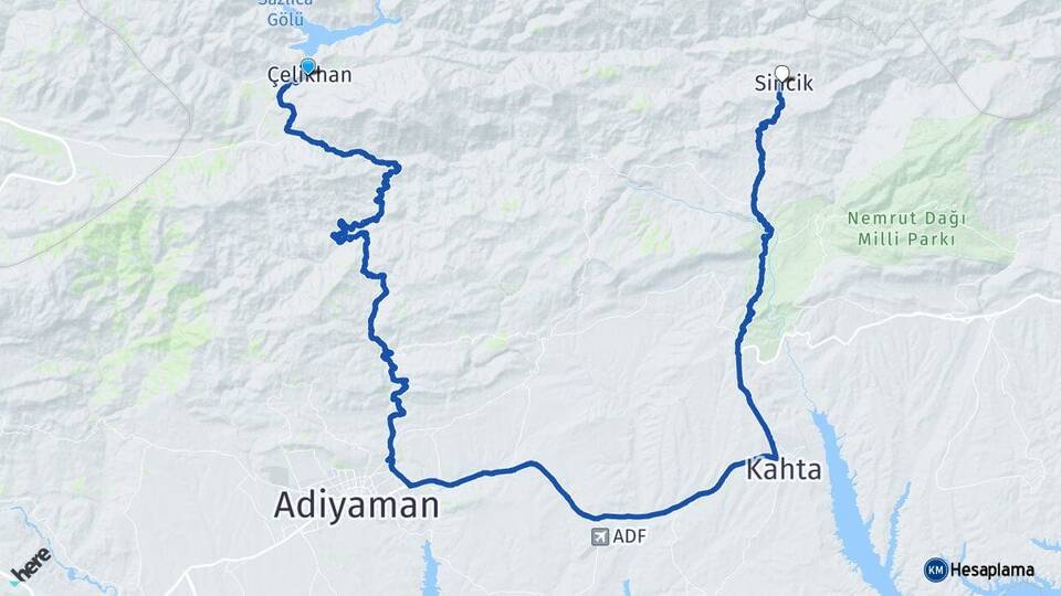 Adıyaman Çelikhan Sincik Arası Kaç Km - Yol Haritası