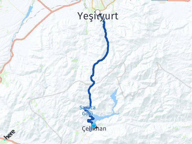 Adıyaman Çelikhan Yeşilyurt Malatya Arası Kaç Km - Yol Haritası