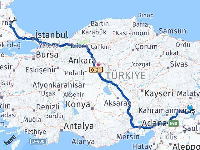 Adıyaman Demirköy Kırklareli Arası Kaç Km - Yol Haritası