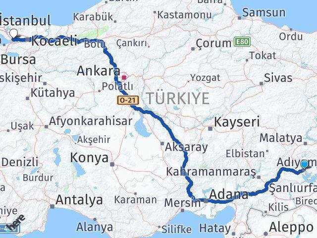 Adıyaman Dilovası Kocaeli Arası Kaç Km - Yol Haritası