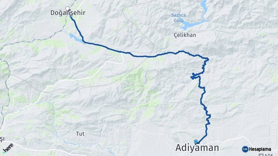 Adıyaman Doğanşehir Malatya Arası Kaç Km - Yol Haritası