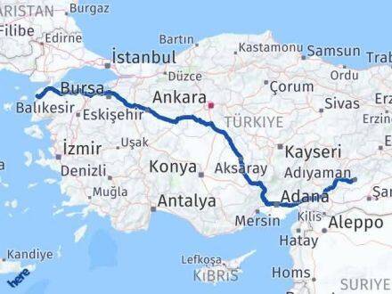 Adıyaman Eceabat Çanakkale Arası Kaç Km - Yol Haritası