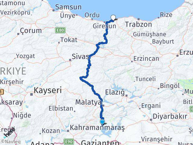 Adıyaman Espiye Giresun Arası Kaç Km - Yol Haritası
