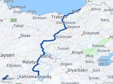 Adıyaman Fındıklı Rize Arası Kaç Km - Yol Haritası