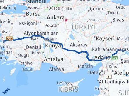 Adıyaman Gaziemir İzmir Arası Kaç Km - Yol Haritası