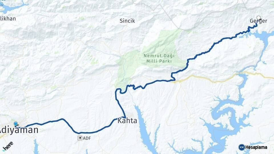 Adıyaman Gerger Arası Kaç Km - Yol Haritası