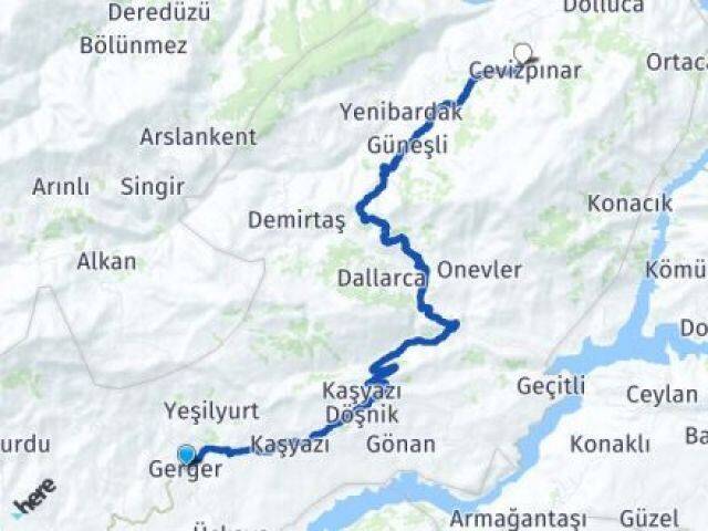 Adıyaman Gerger Cevizpınar Gerger Arası Kaç Km - Yol Haritası
