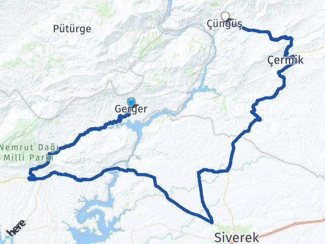 Adıyaman Gerger Çüngüş Diyarbakır Arası Kaç Km - Yol Haritası