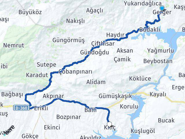 Adıyaman Gerger Kılıç Gerger Arası Kaç Km - Yol Haritası
