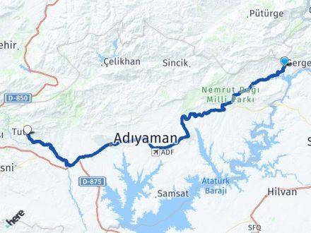 Adıyaman Gerger Tut Arası Kaç Km - Yol Haritası