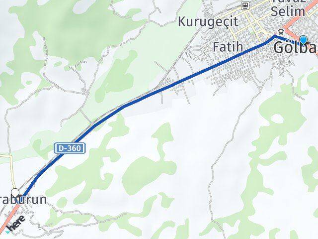 Adıyaman Gölbaşı Karaburun Gölbaşı Arası Kaç Km - Yol Haritası