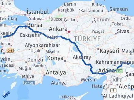 Adıyaman Havran Balıkesir Arası Kaç Km - Yol Haritası