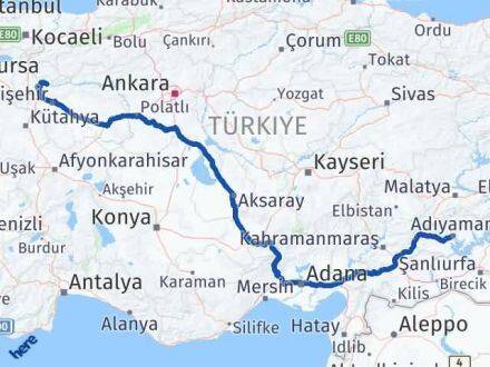 Adıyaman İnhisar Bilecik Arası Kaç Km - Yol Haritası