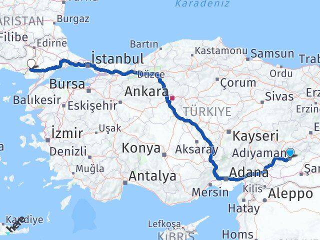 Adıyaman İpsala Edirne Arası Kaç Km - Yol Haritası