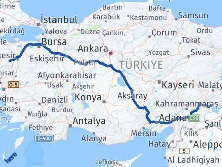 Adıyaman İvrindi Balıkesir Arası Kaç Km - Yol Haritası