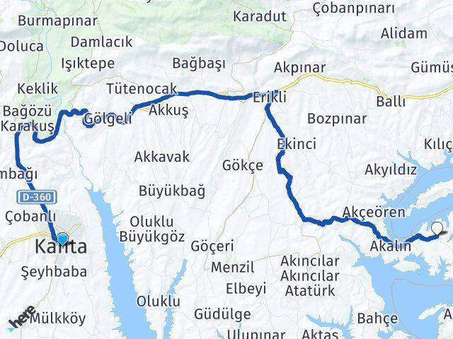 Adıyaman Kahta Adalı Kahta Arası Kaç Km - Yol Haritası