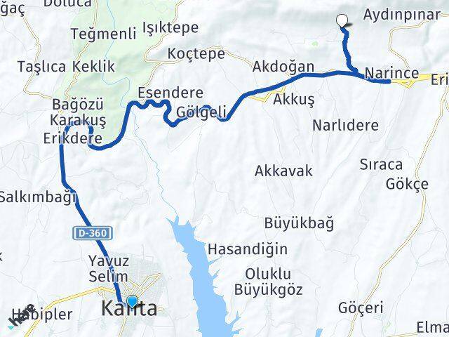 Adıyaman Kahta Bağbaşı Kahta Arası Kaç Km - Yol Haritası