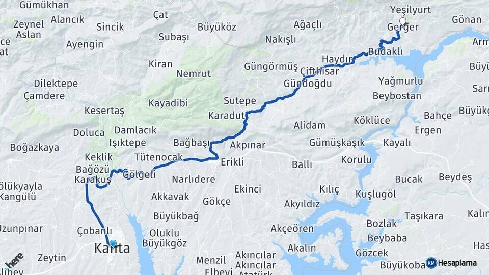 Adıyaman Kahta Gerger Arası Kaç Km - Yol Haritası