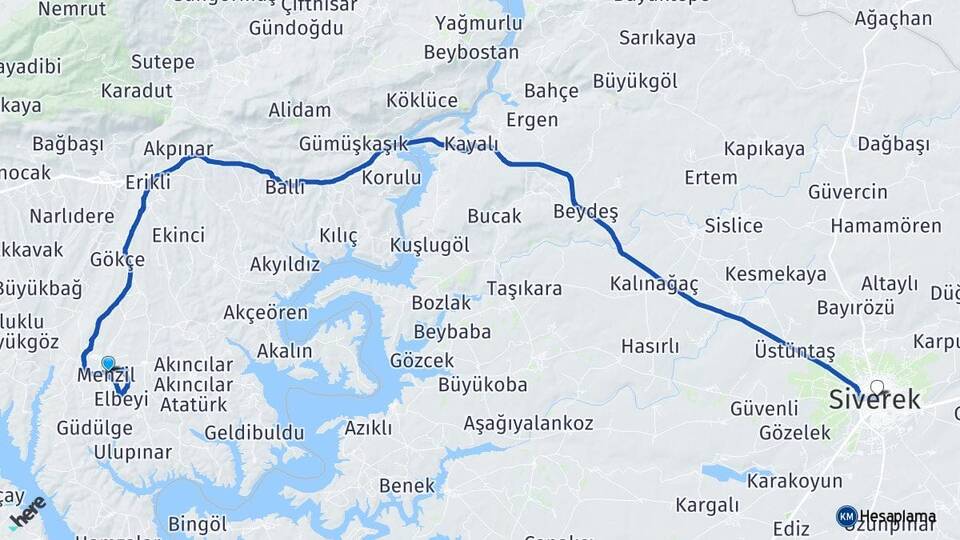 Adıyaman Kahta Menzil Siverek Şanlıurfa Arası Kaç Km - Yol Haritası