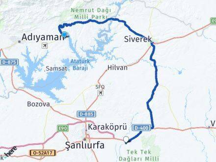 Adıyaman Kahta Şenocak Haliliye Şanlıurfa Arası Kaç Km - Yol Haritası