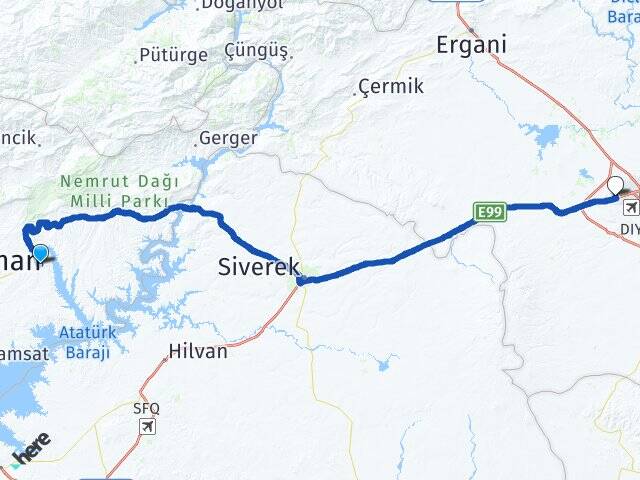Adıyaman Kahta Talaytepe Kayapınar Diyarbakır Arası Kaç Km - Yol Haritası