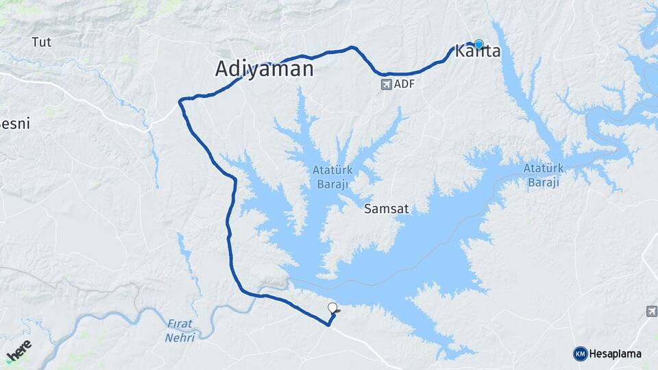 Adıyaman Kahta Yaslıca Bozova Şanlıurfa Arası Kaç Km - Yol Haritası