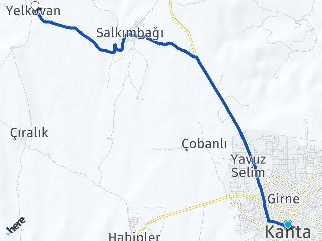 Adıyaman Kahta Yelkovan Kahta Arası Kaç Km - Yol Haritası